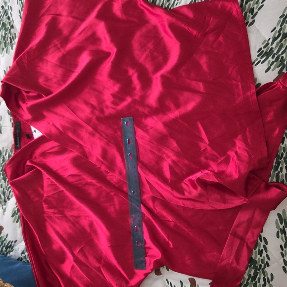 Satin Red Blouse - Picture 4 of 4